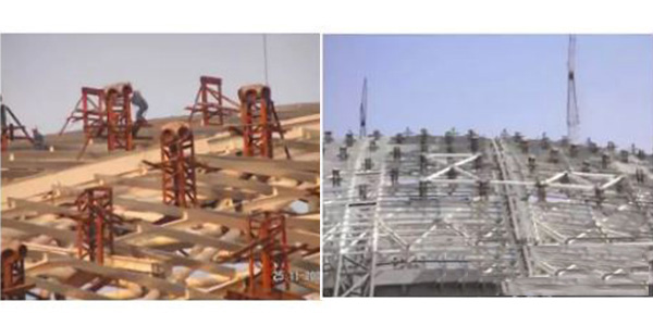 軌道梁、活動(dòng)屋蓋安裝